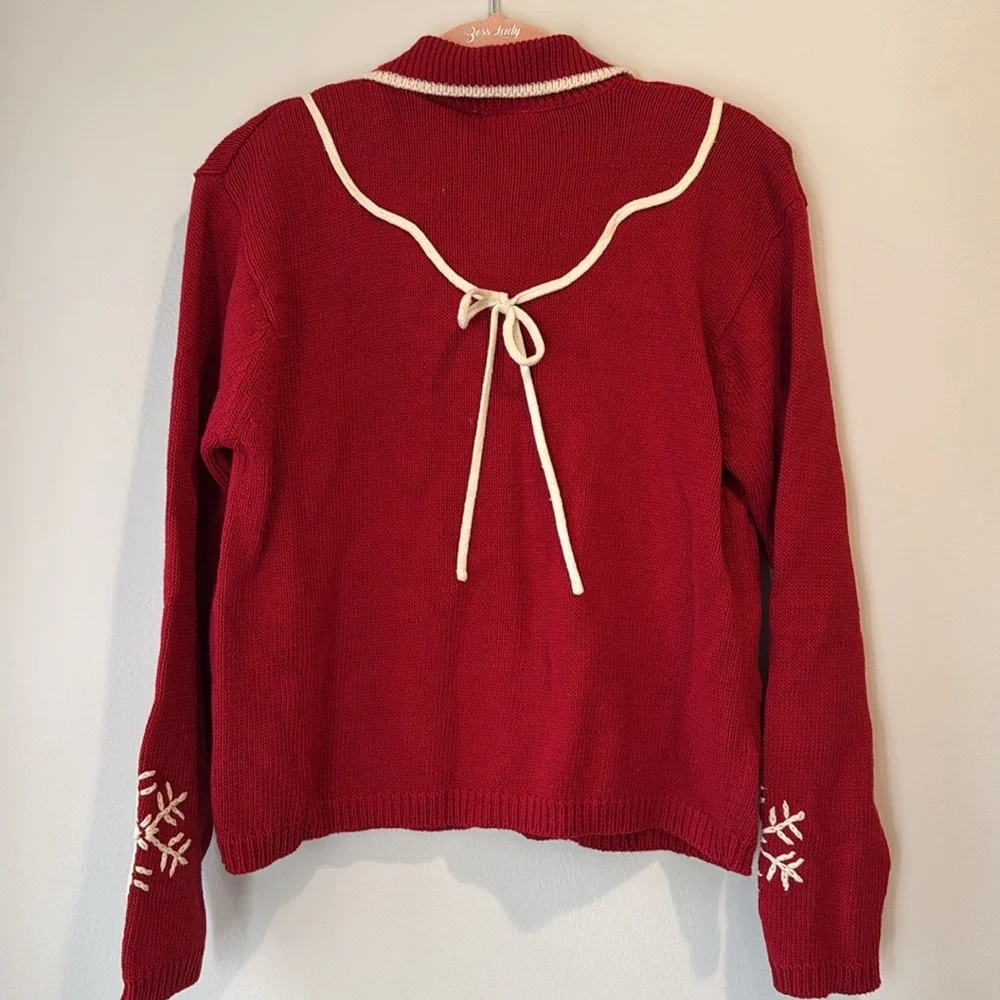 NWT! Vintage Hasting and Smith Red Ice Skating Holiday Sweater From Carson's! - Picture 3 of 10